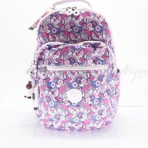 Kipling Seoul Backpack Laptop Travel Bag KI0451 Polyester Mystical Mane NWT $134